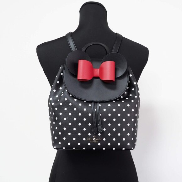 NEW Kate Spade X Disney Minnie Mouse Medium Backpack Refined Grain Leather Bag - Picture 2 of 8